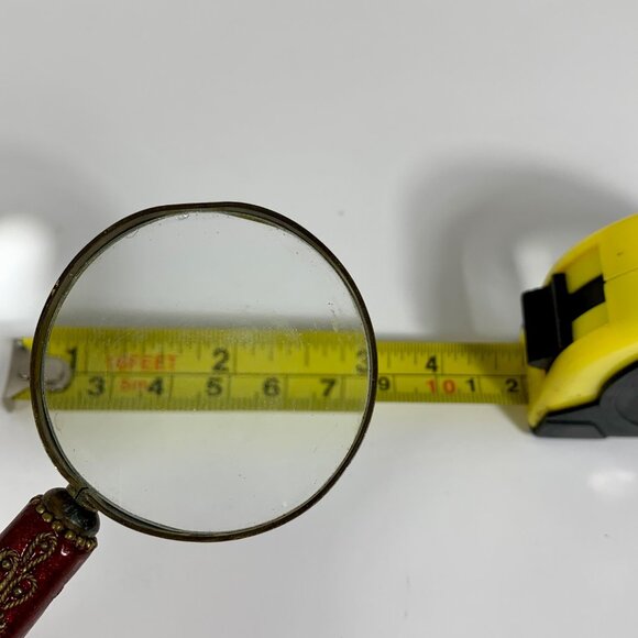 Vintage Red Enamel Letter Opener & Magnifying Glass Set - Floral Design Handles - Picture 4 of 8